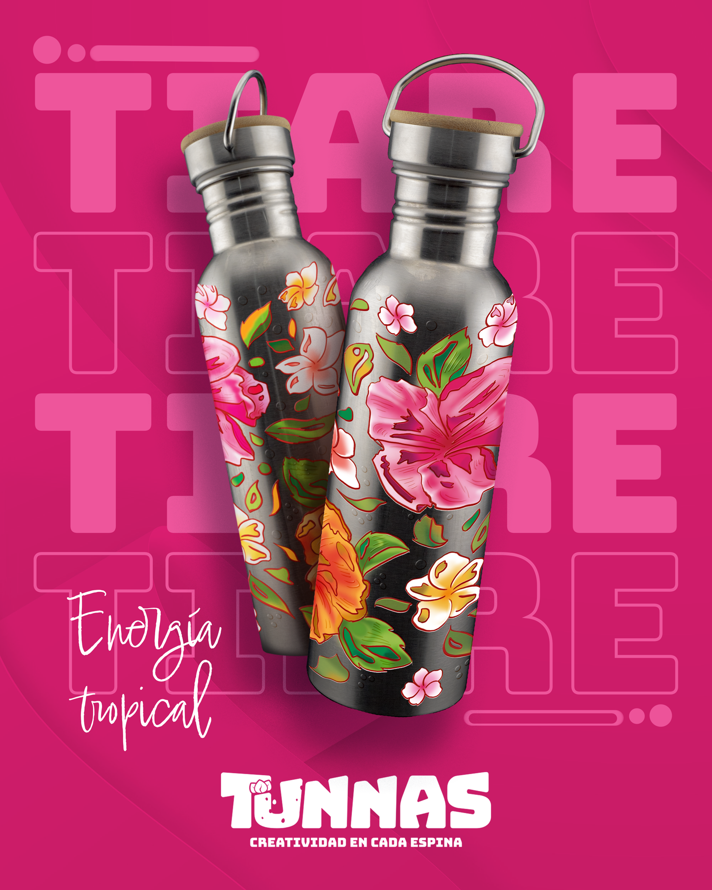 Cilindro Metálico "Tiaré Bloom" – Energía tropical