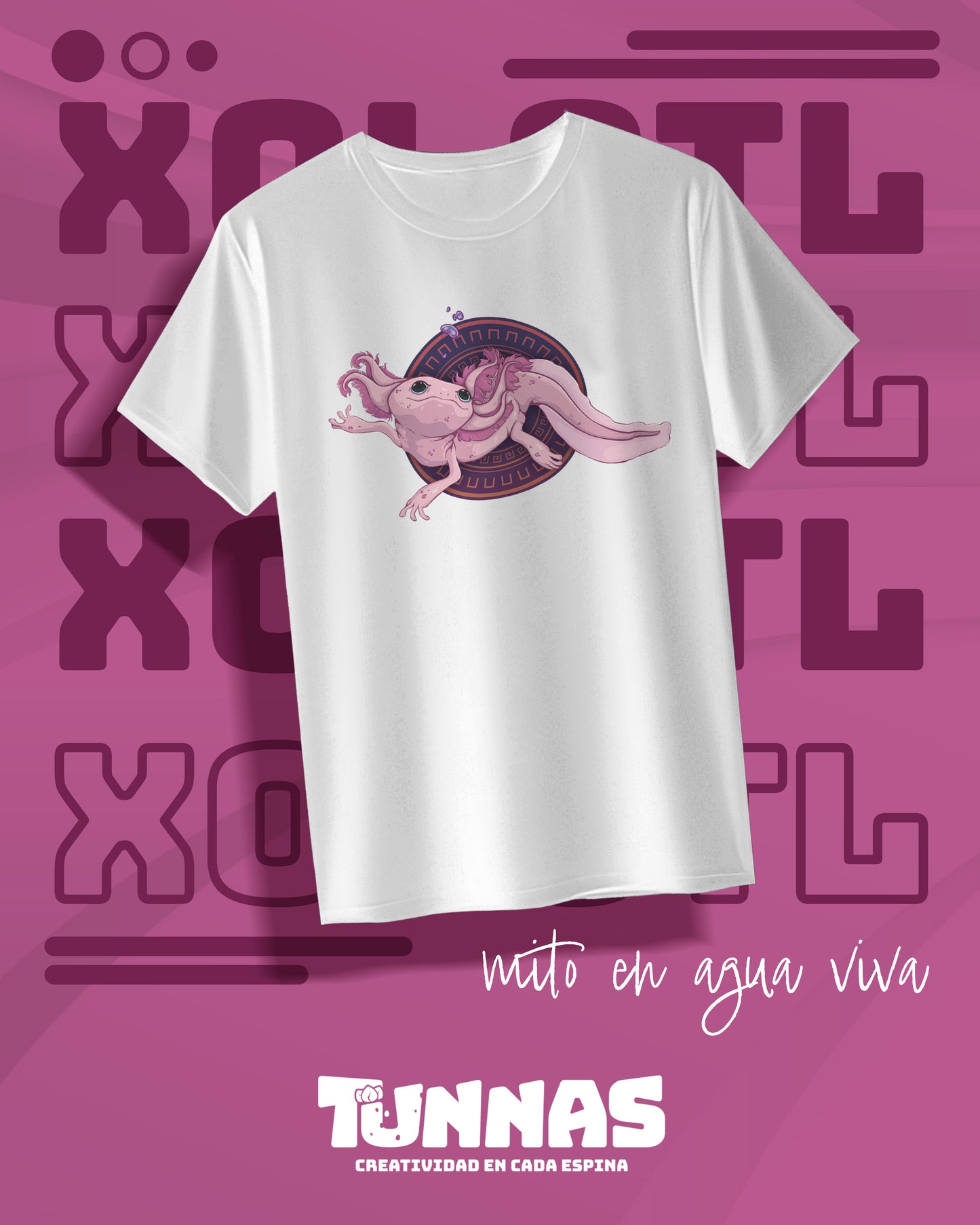 Playera "Ajolote Xólotl" – El Espíritu del Agua en tu Estilo