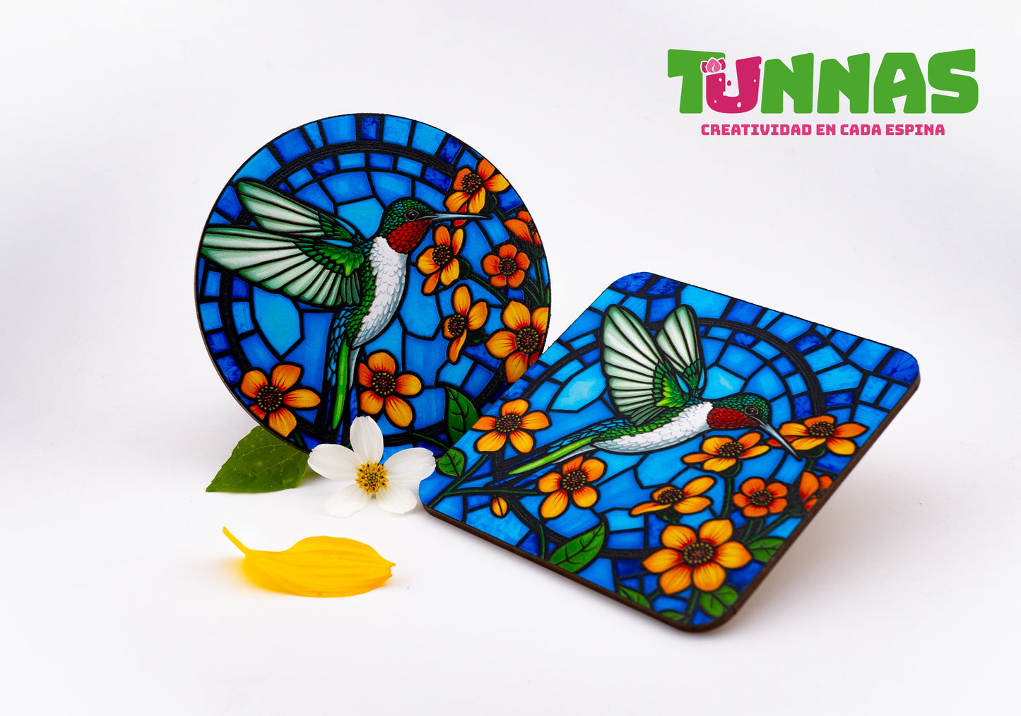 Set de 6 Portavasos de Acrílico - Colibrí