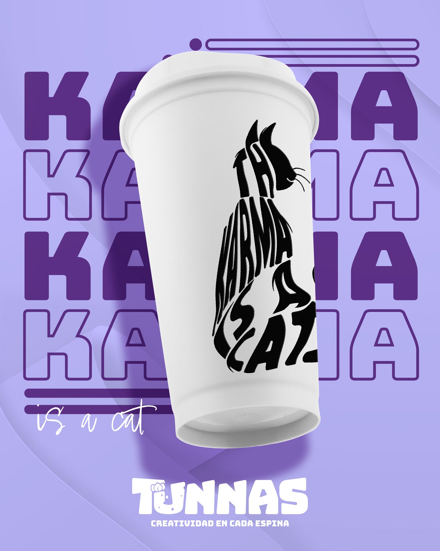 Vaso Cafetero "The Karma is a cat"