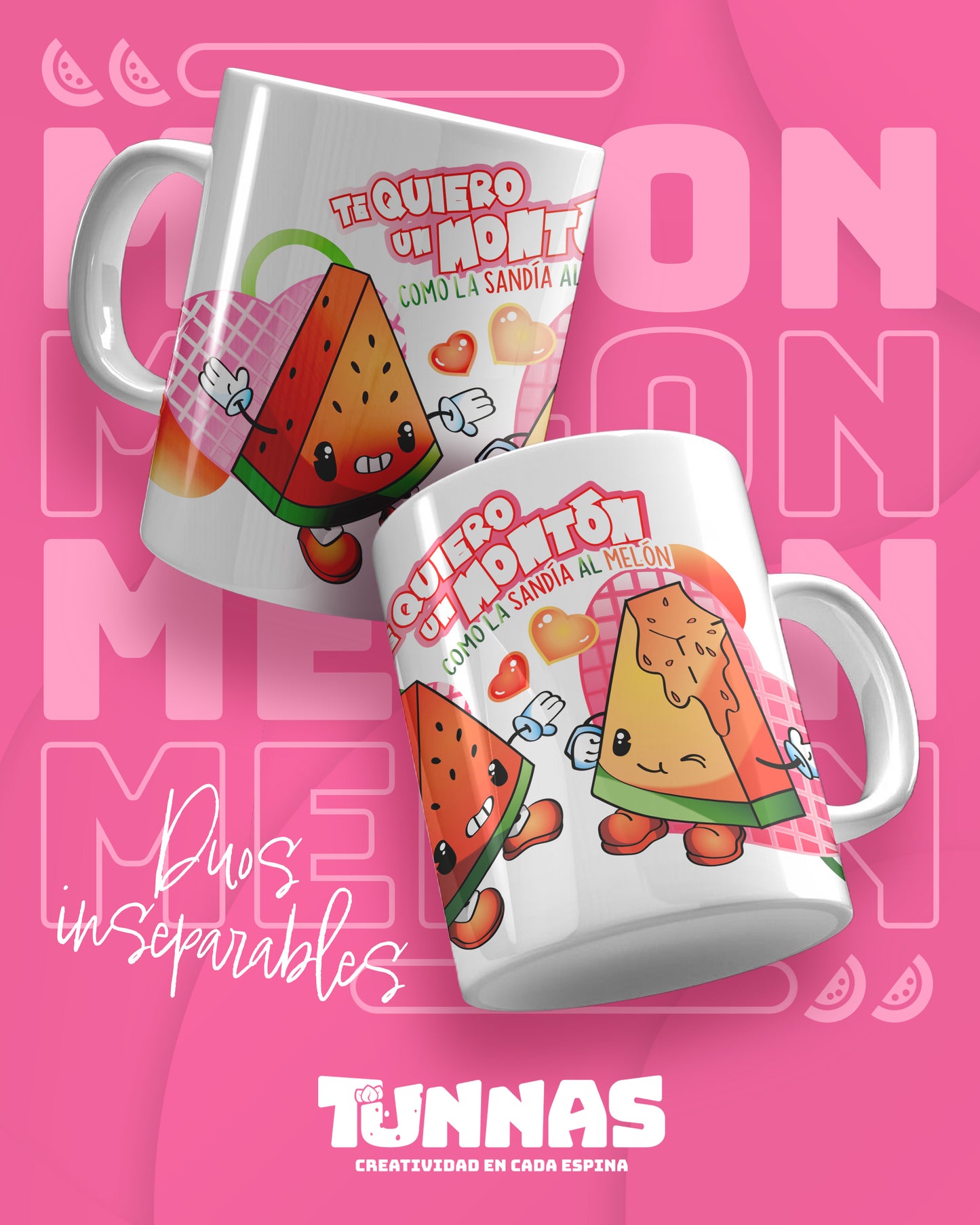 Taza de Cerámica "Te Quiero un Montón como la Sandía al Melón"