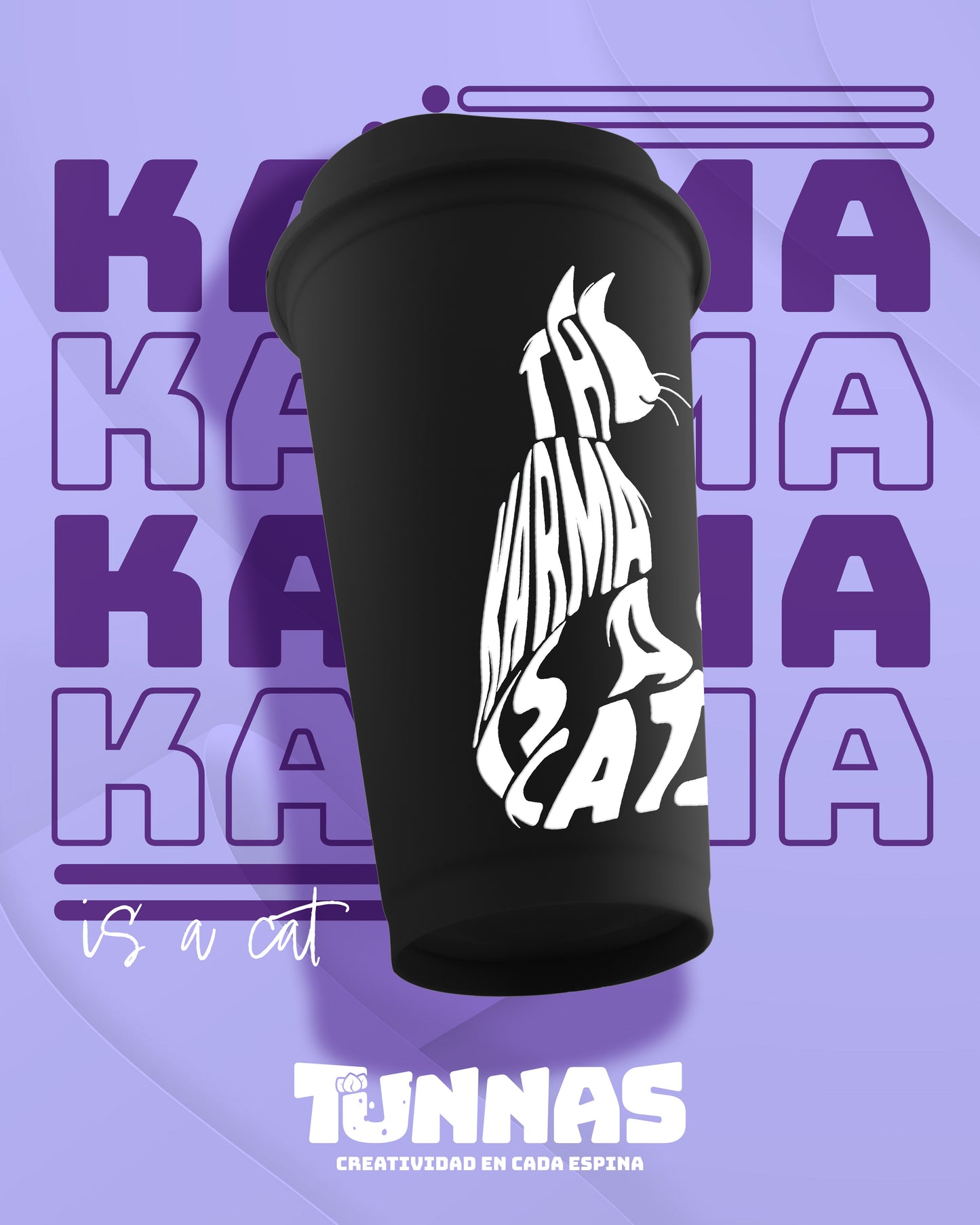 Vaso Cafetero "The Karma is a cat"